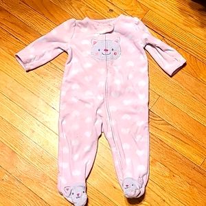 3 for $15 Baby girl 6-9 Mo fleece footed onesie